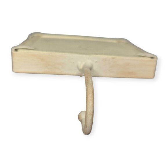 Blue and Off White Metal & Ceramic Tile Wall Hook 8" x 4" - Picture 3 of 9